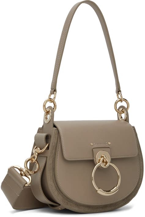 chloe taupe|Chloé: Taupe 'The 99' Shoulder Bag .